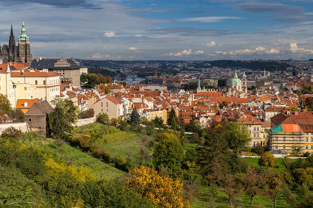 Autumn viewpoint over Prague-Czech Republic art print by Chuck Haney for $57.95 CAD